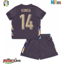 Camiseta Inglaterra Ezri Konsa #14 Visitante Equipación para niños Eurocopa 2024 manga corta (+ pantalones cortos)